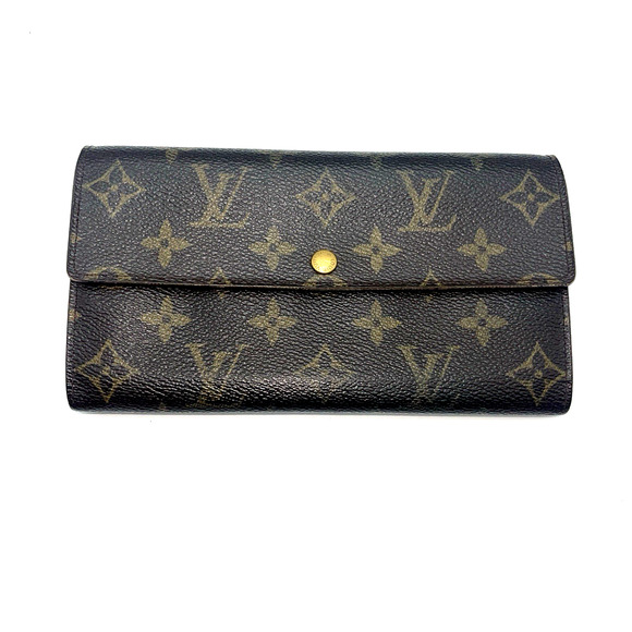 Authentic Louis Vuitton Sarah Long Wallet Monogram Brown Snap Credit Card Slots - Picture 1 of 14